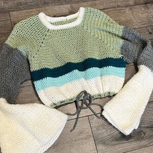 Multicolor Knit Cropped Sweater